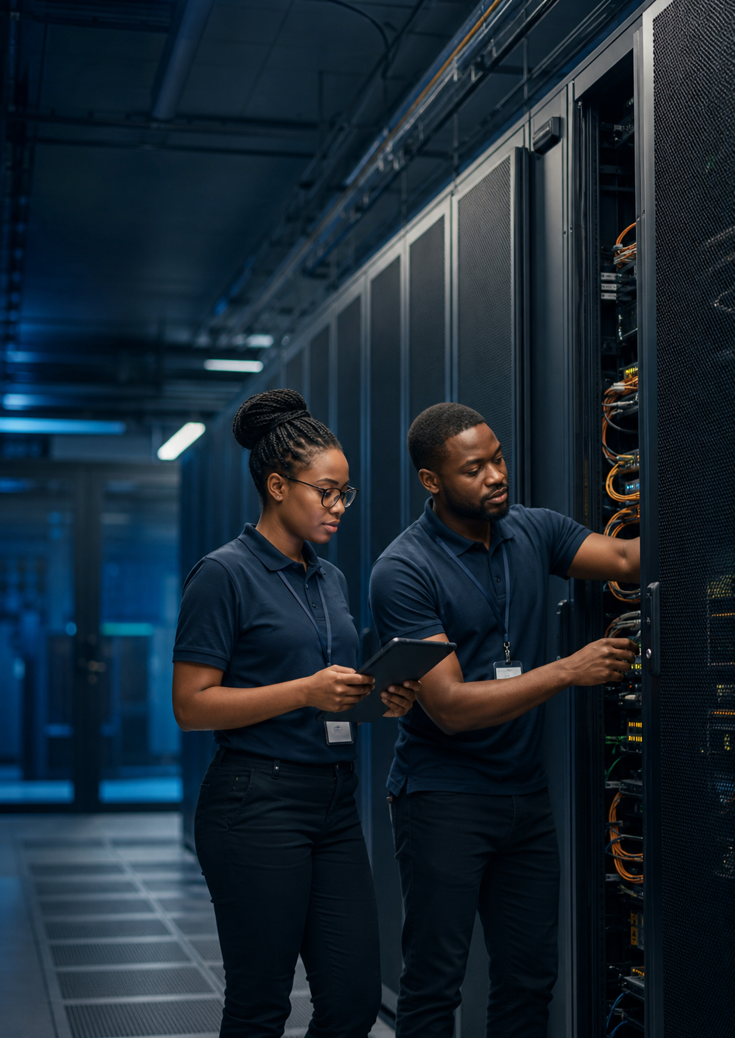 ICT professionals working in a data centre